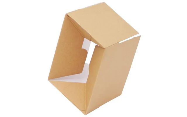 The underside of a kraft corrugated box showing the glued, interlocked panels of a crash-lock base